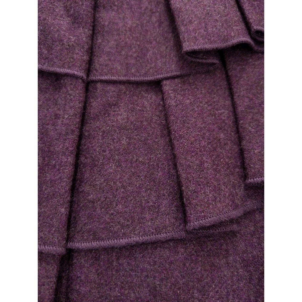Anthropolgie Tabitha Foliage Finder Wool Jacket Ruffle Front Belted Purple - Picture 4 of 7